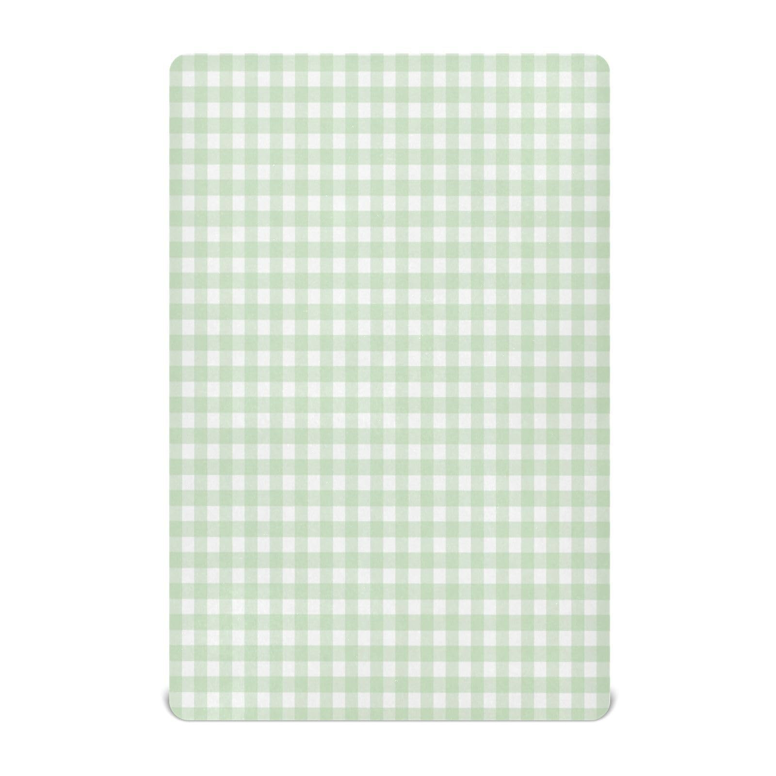 Green Gingham Checkered Crib Sheets for Boys and Girls, Fitted Baby Crib Sheet Soft ​Crib Mattr... | Amazon (US)