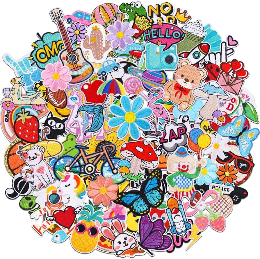 Solasocool Embroidered Iron on Patches Bulk 120pcs Applique Sew on Patch for Clothes Hats Backpac... | Amazon (US)
