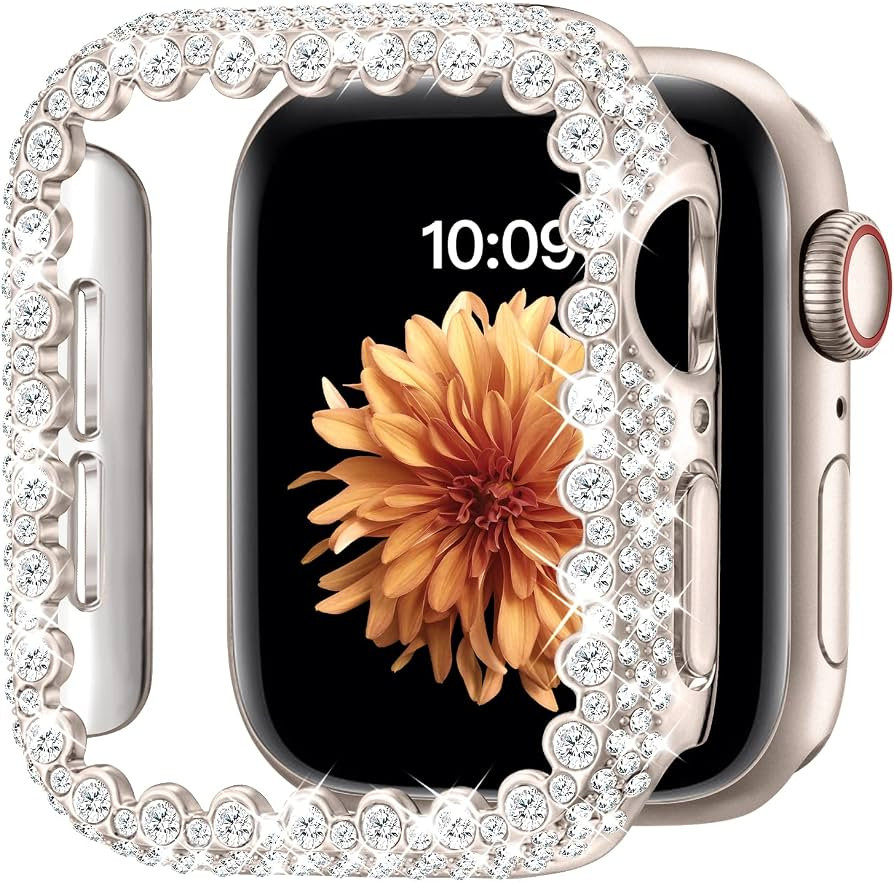 Bling Bumper Case Compatible with Apple Watch Series 9/8/7 45mm, Diamond Protective Face Cover fo... | Amazon (US)