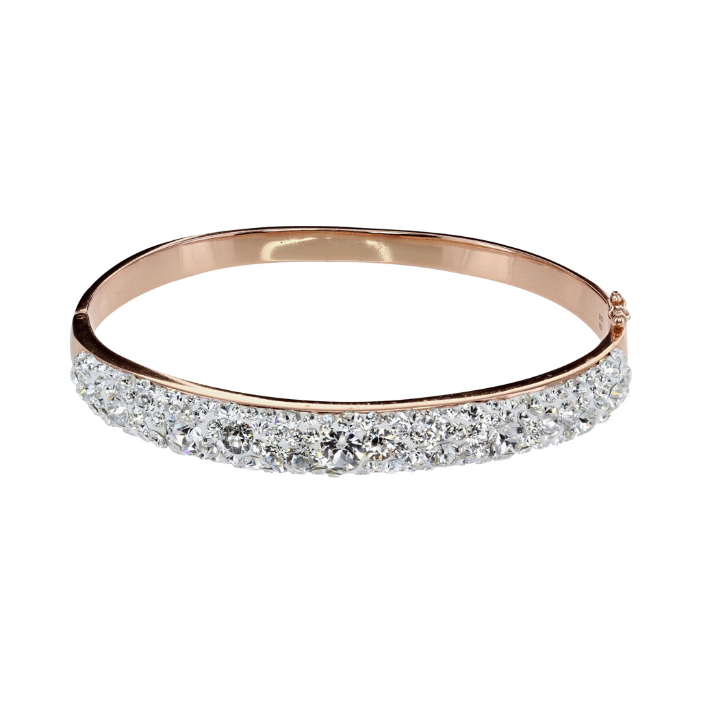 Swarovski Crystal Bangle Bracelet in Rose or Rhodium | Roma Designer Jewelry