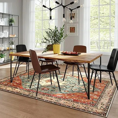 Boho Tribal Area Rug - 8X10 Large Living Room Area Rug For Bedroom Aesthetic, Washable Playroom Mat Vintage Soft Nursery Accent Carpet For Dining Fami | Wayfair North America