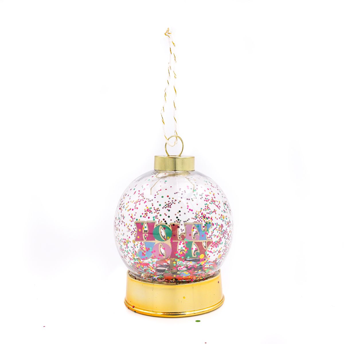 Packed Party 'Holy Jolly' Snow Globe Christmas Ornament, Multi-Color Shatter Proof Ornament | Walmart (US)