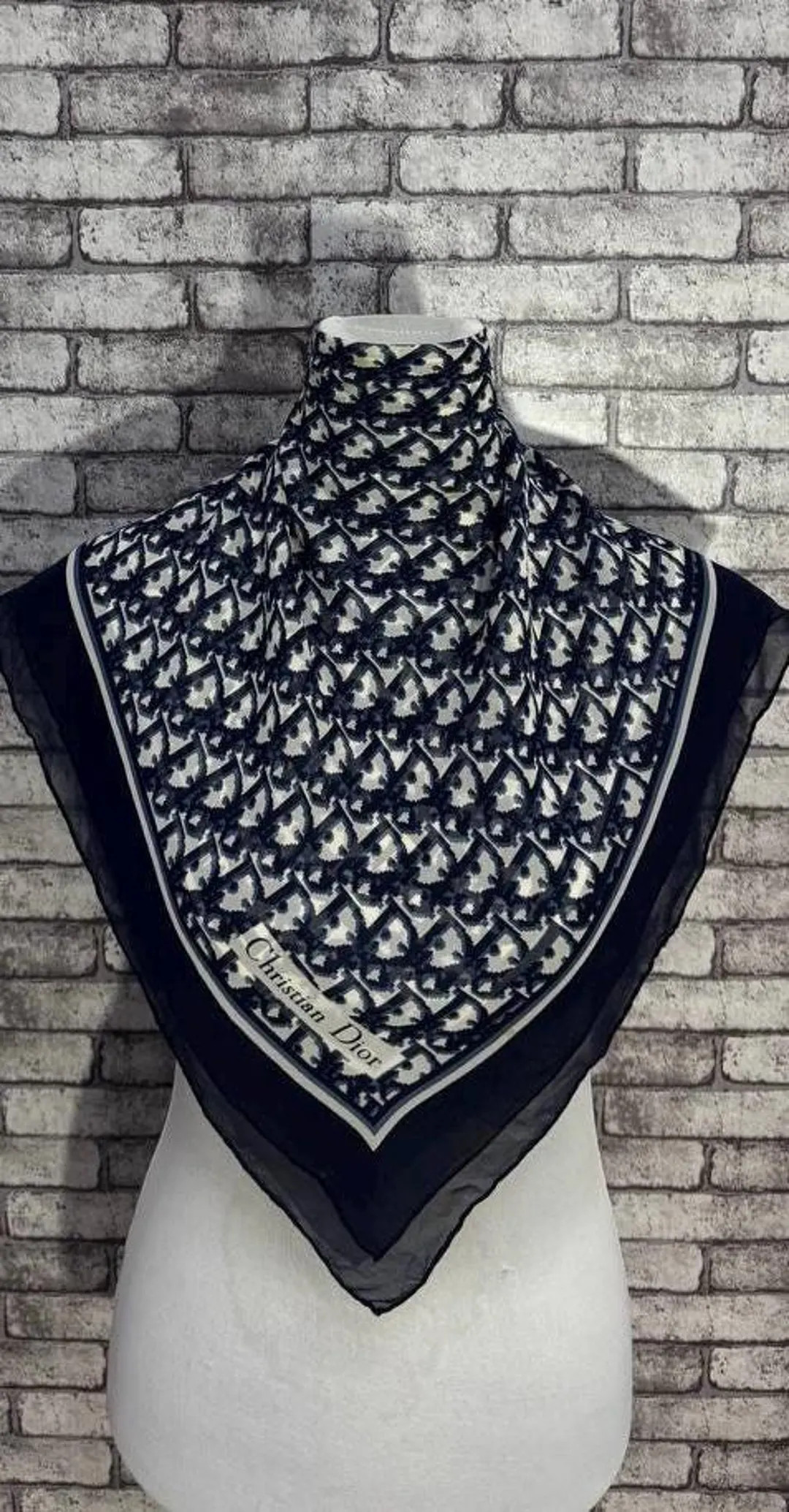 Free Shipping Authentic Christian Dior Monogram Silk Scarf (30”x30”) C11118 - Etsy | Etsy (US)