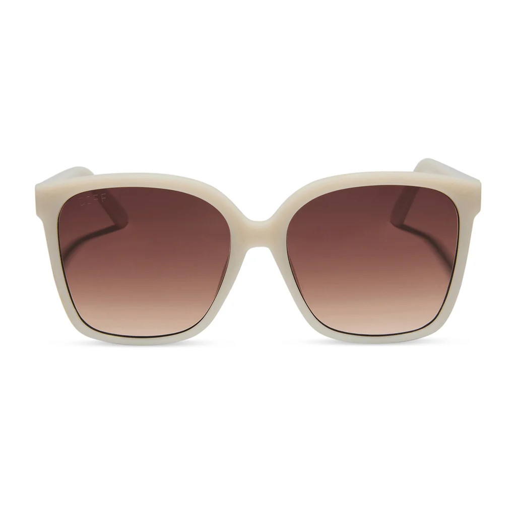 HAZEL - MILKY WHITE + BROWN GRADIENT SUNGLASSES | DIFF Eyewear