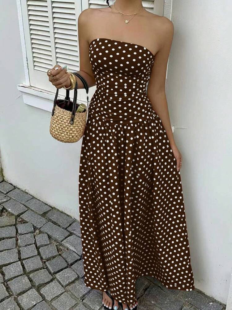 Polka dots midi Dress | SHEIN