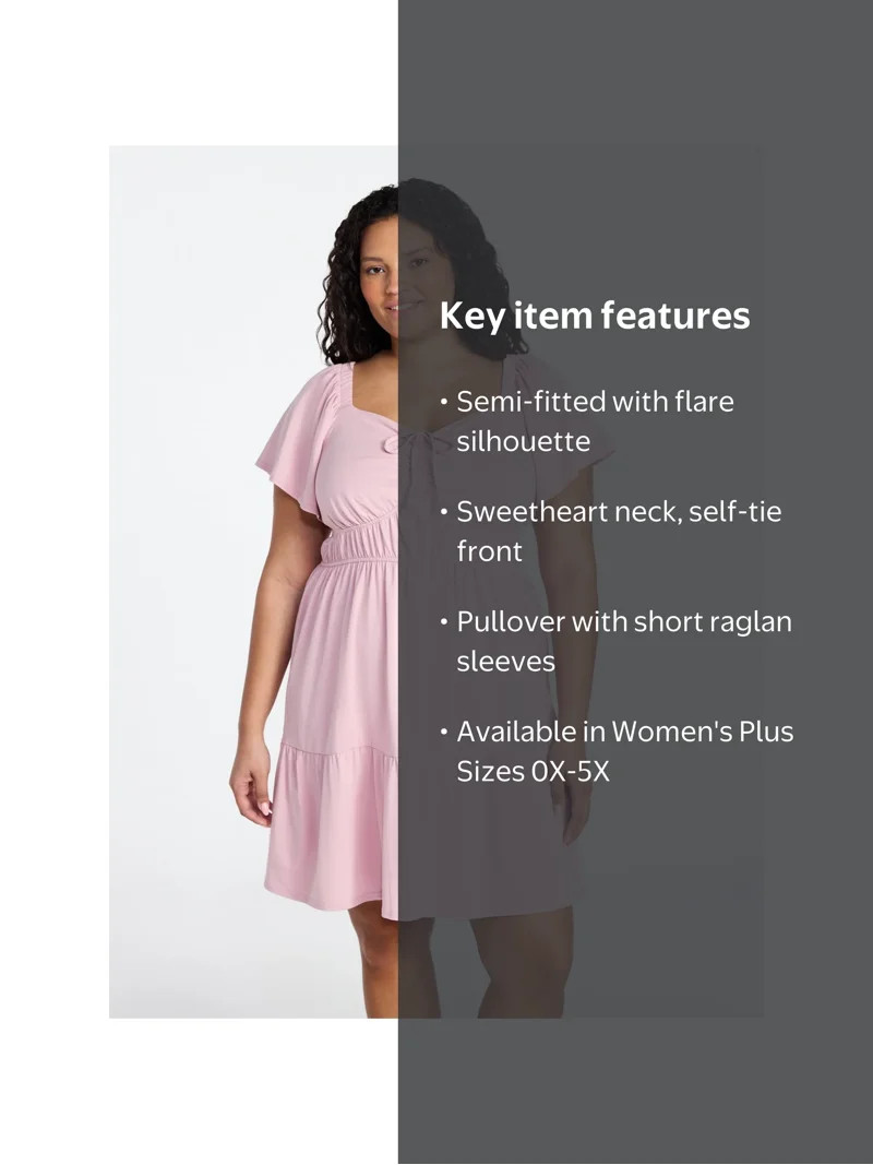 Terra & Sky Women's Plus Tiered Mini Dress, Sizes 0X-5X | Walmart (US)