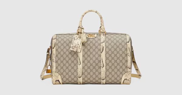 Gucci Python trim duffle bag with Double G | Gucci (US)