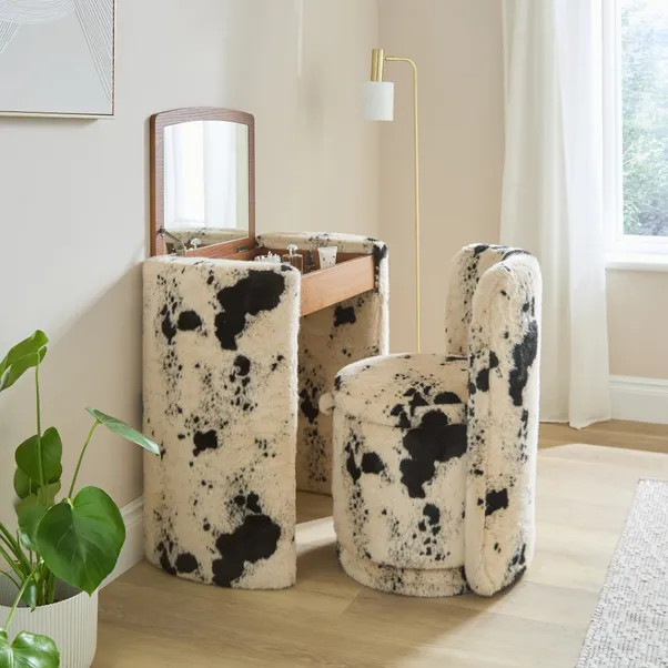 Frankie Compact Dressing Table Set with Mirror and Stool | Dunelm