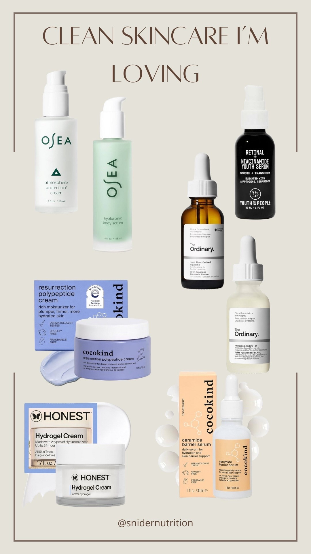Current clean skincare I’m loving right now!

Osea, cocokind, youth to the people, the ordinary, honest, hydrogel, clean skincare, non-toxic skincare, clean retinol, clean hyaluronic acid, clean barrier repair

#LTKFindsUnder50 #LTKFindsUnder100 #LTKBeauty