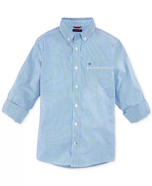 Tommy Hilfiger Toddler and Little Boys Tommy Striped Button-Down Shirt - Macy's | Macy's