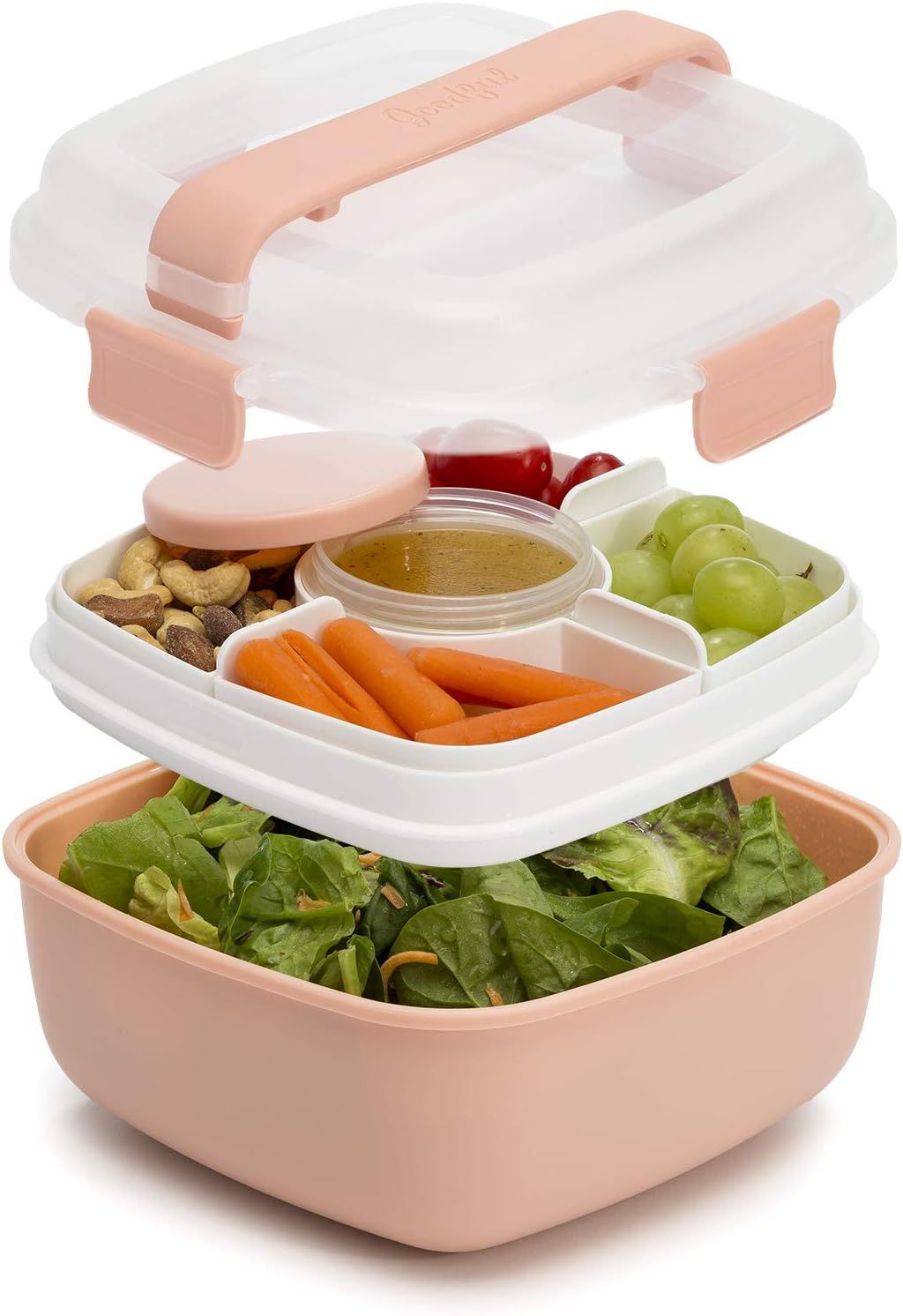 Goodful Lunch To Go Salad Container, Leak-Proof Food Storage Made without BPA, Bento Style Remove... | Amazon (US)