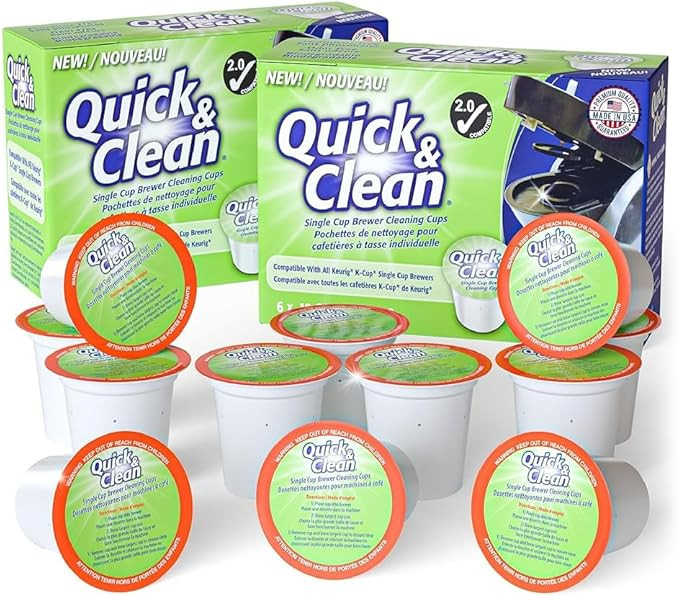 Quick & Clean [12-Pack] Keurig Cleaning Pods - K Cup Cleaner Pod For Keurig - 2.0 Coffee Machine ... | Amazon (US)