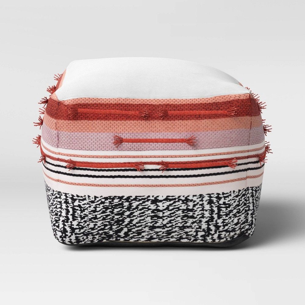Outdoor Pouf Red/Black/White - Opalhouse | Target