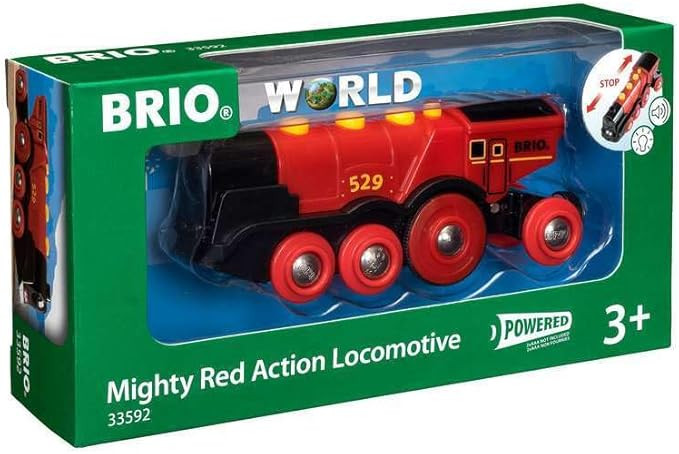 BRIO World 33592 Mighty Red Action Locomotive - Battery Operated Toy Train with Light, Sound Effe... | Amazon (US)
