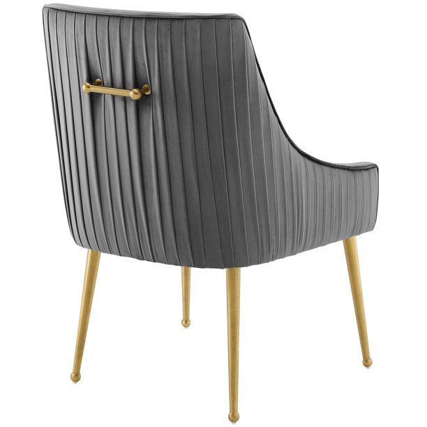 Discern Pleated Back Upholstered Performance Velvet Dining Chair-EEI-3509 | Walmart (US)
