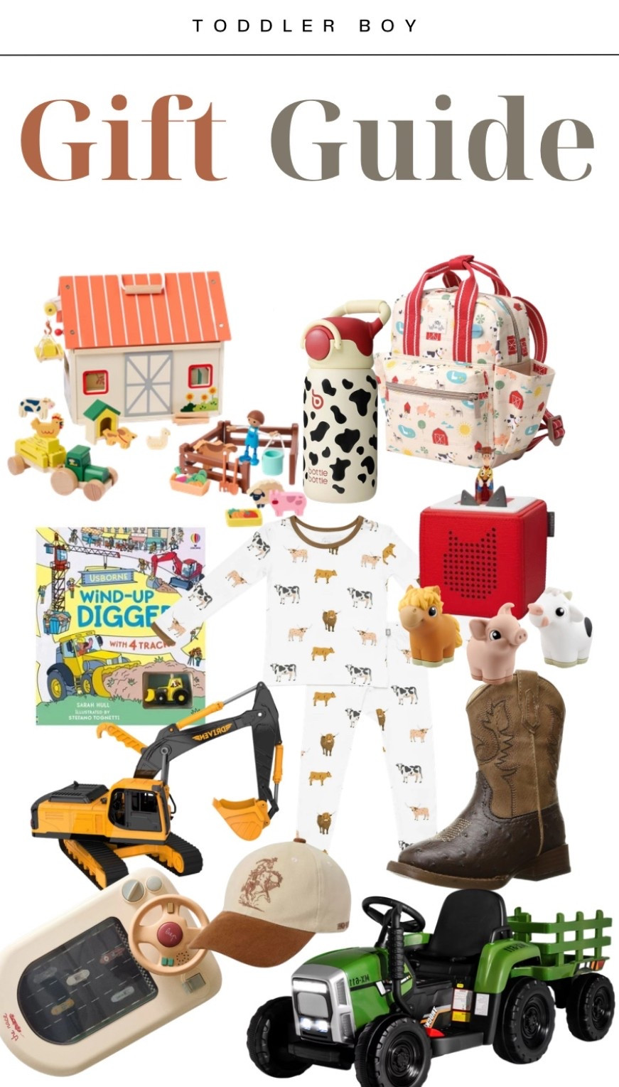 Toddler boy gift guide!✨ 

#toddlerboygiftguide #toddlergiftideas #toddlerboygifts #giftsfortoddlerboys #targetkids #amazontoys #targettoys #affordabletoys #walmartfinds #toddlertoys #toys #giftideasforkids #toddlers #toddlermusthaves #kytebaby #farmanimalover #kidstoys #holidaygifts #giftguidefortoddlers #toniebox #toddlerwesternboots 

#LTKKids #LTKSaleAlert #LTKGiftGuide