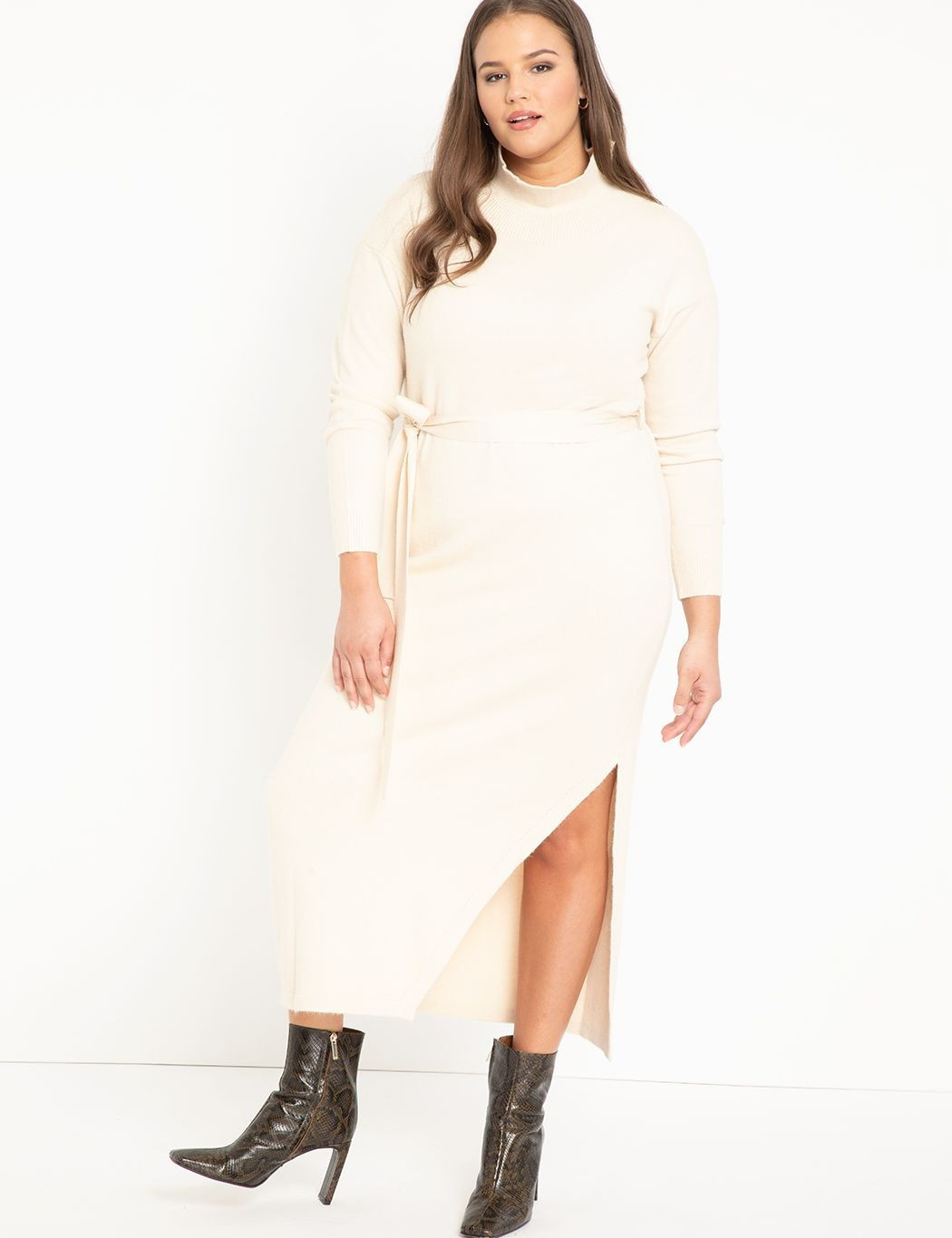 Funnel Neck Long Sweater Dress | Eloquii