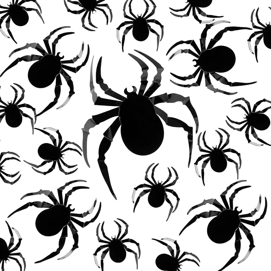 BBTO 48 Pieces 3D Halloween Spiders Wall Decor DIY Windows Spiders Stickers Mirror Removable Deca... | Amazon (US)