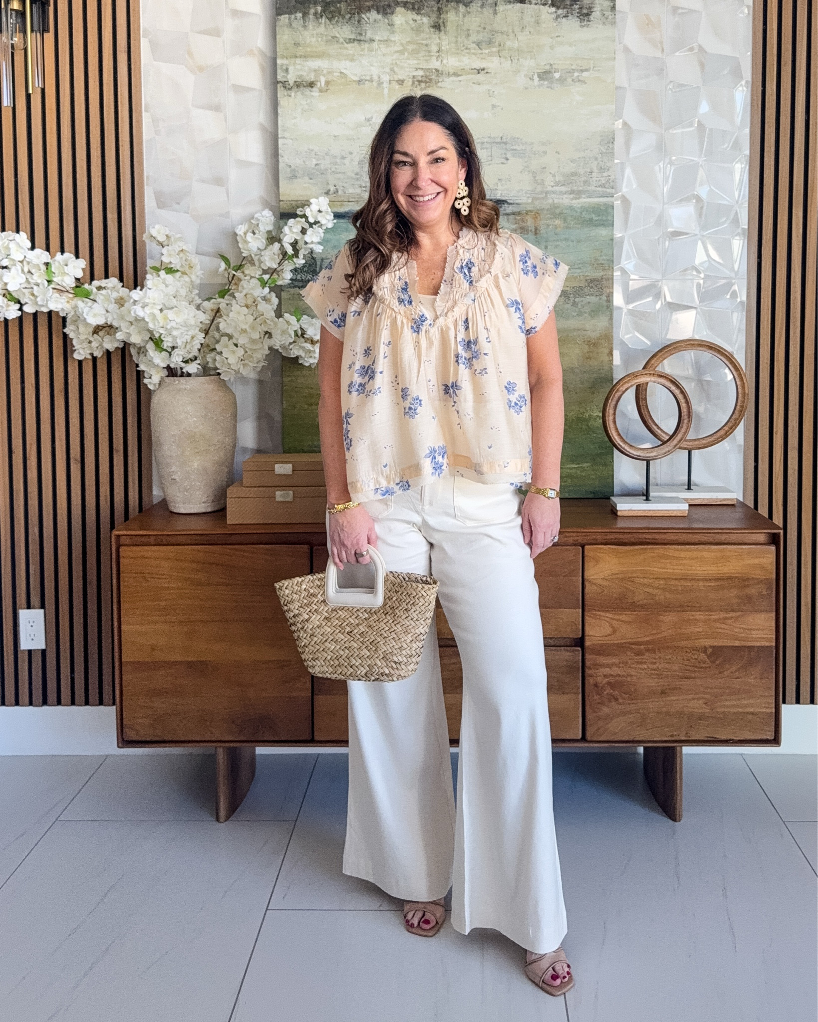 Spring Casual Resort Outfit | Wearing blouse, L // Pant size up, run really small, wearing 12 need 14 

 

#LTKOver40 #LTKMidsize #LTKWorkwear