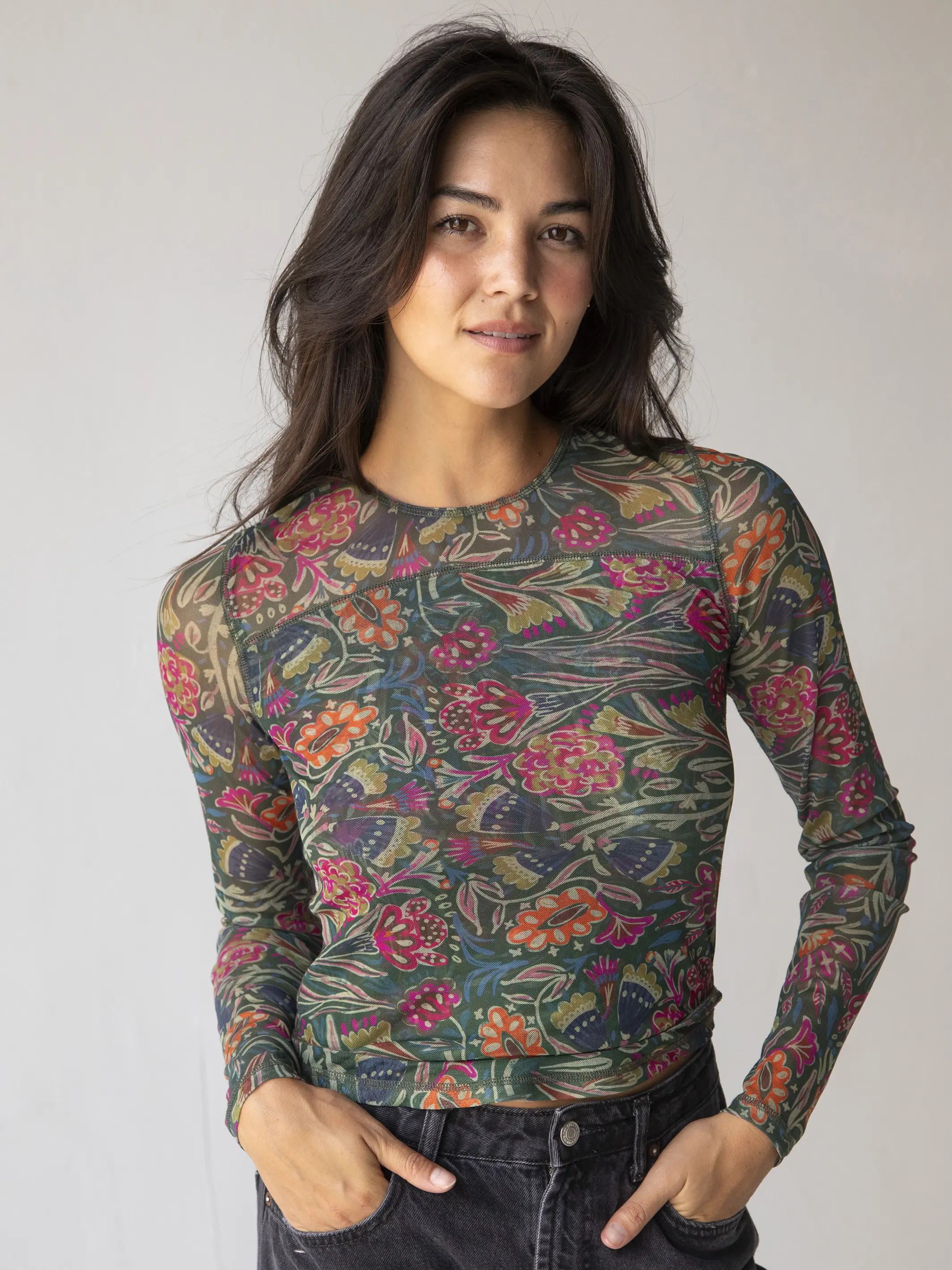 Sloane Mesh Long Sleeve Top | Natural Life
