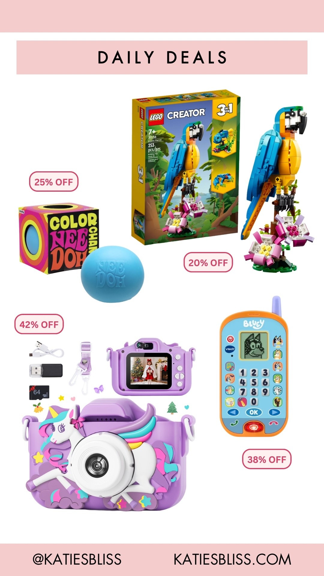 Daily deals ✨

Walmart. Toys. Kids. Lego. Nee doh. Bluey. Camera. Sale. Deals. Markdown. 



#LTKKids #LTKSaleAlert #LTKValentine