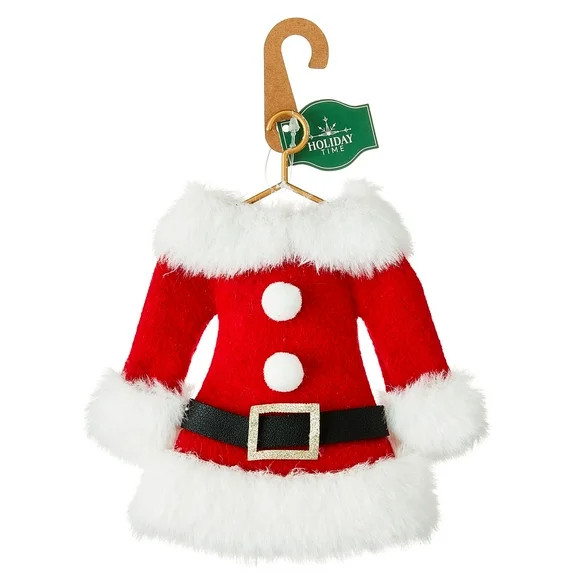 Red and White Fabric Santa Suit Dress Christmas Ornament, 6", by Holiday Time | Walmart (US)
