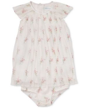 Polo Ralph Lauren Baby Girls Pleated Floral-Print Crepe Dress | Macys (US)