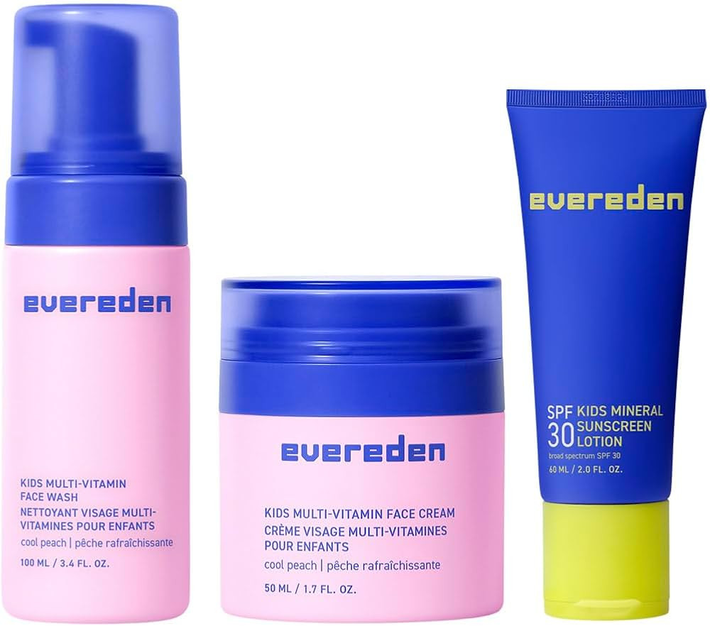 Evereden Kids Daily 1-2-3 Routine Bundle: Clean & Vegan Skincare for Kids – Hydrating & Gentle ... | Amazon (US)