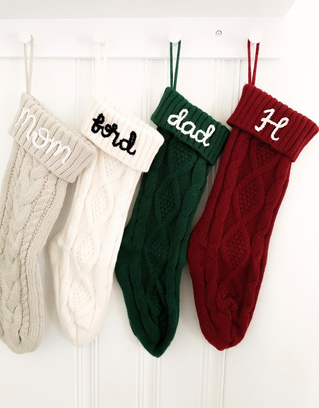 Hand Embroidered Knit Stocking || Christmas || Holiday || Personalized Keepsake | Etsy (US)