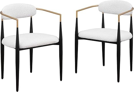 Morden Fort Dining Chair Set of 2, Mid-Century Modern Boucle Dining Room Chairs, Luxury Upholster... | Amazon (US)