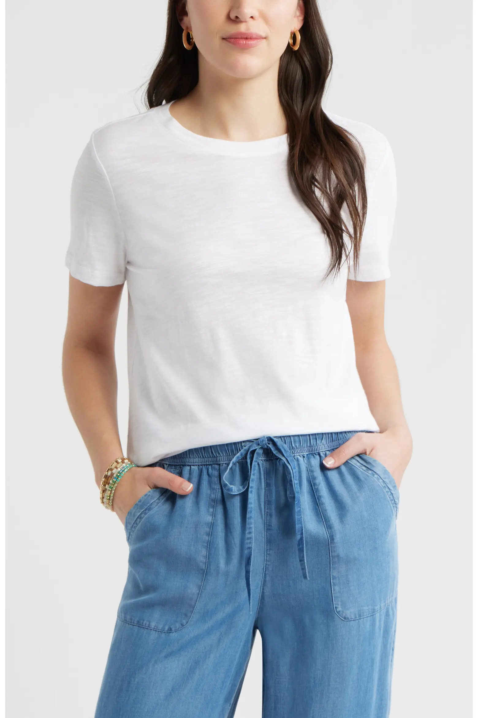 Cotton Blend Crewneck T-Shirt (Women) | Nordstrom | Nordstrom