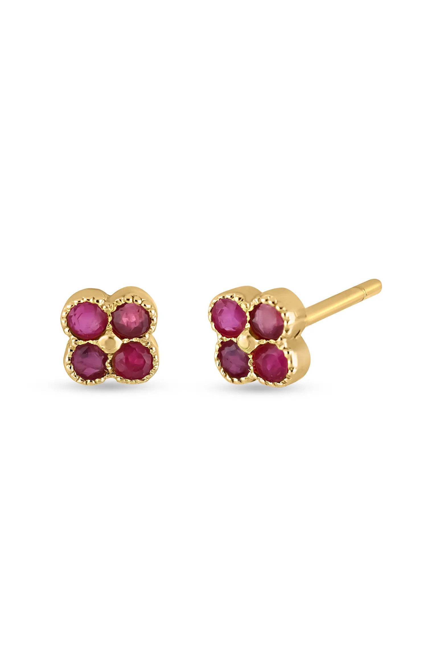 Bony Levy 18K Gold El Mar Gemstone Clover Stud Earrings (Women) | Nordstrom | Nordstrom