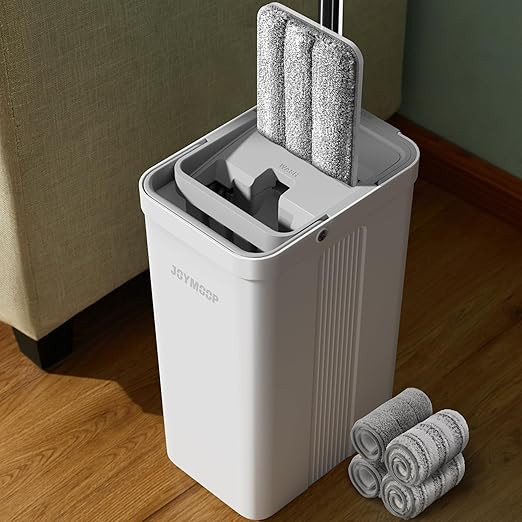 JOYMOOP Mop and Bucket Set with Wringer, Flat Mops for Floor Cleaning, Wall Mop Cleaner with Long... | Amazon (US)