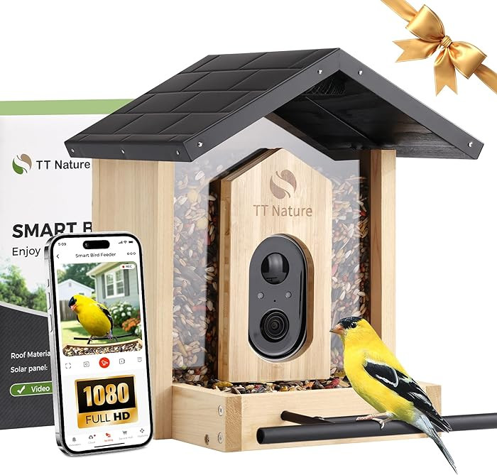 TT Nature Bird Feeder with Camera, Upgraded 1.5L Smart Birdhouse Al Identify for 10000 Plus Speci... | Amazon (US)