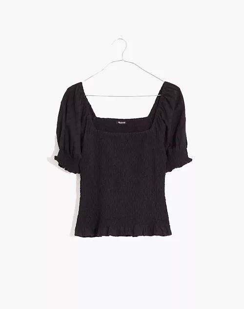 Lucie Puff-Sleeve Smocked Bodice Top | Madewell