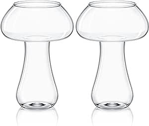 2 Pcs Mushroom Cocktail Glass Creative Martini Mushroom Glass Cup Glass Goblet Drink Cup for Wine... | Amazon (US)