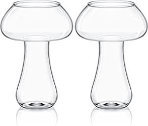 2 Pcs Mushroom Cocktail Glass Creative Martini Mushroom Glass Cup Glass Goblet Drink Cup for Wine... | Amazon (US)