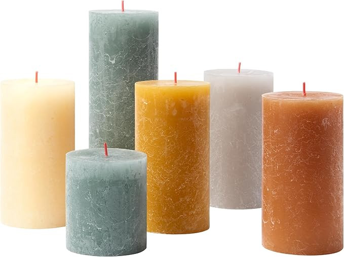 Bolsius Juego de regalo de velas rústicas, ambiente nórdico, caja de 6, largo tiempo de combust... | Amazon (ES)