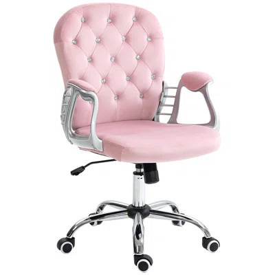 Home Office Chair, Button Tufted Desk Chair With Padded Armrests, Adjustable Height And Swivel Wheels | Wayfair North America