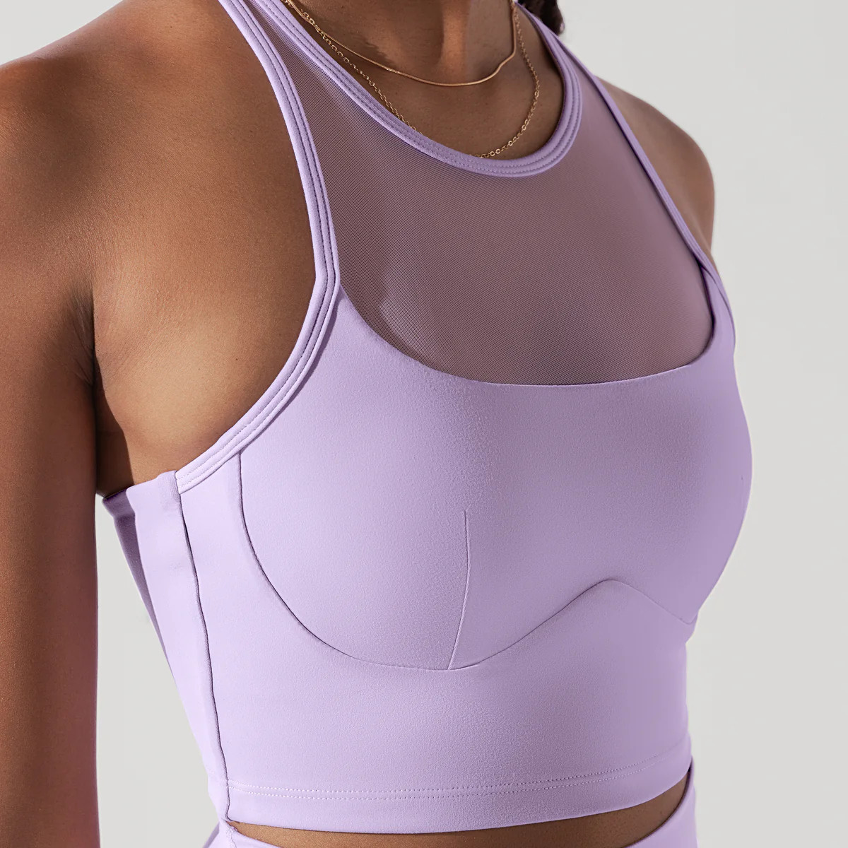Celeste Mesh Crop Bralette - Digital Lavender | POPFLEX