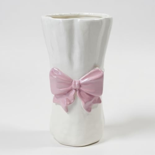 Bow Flower vase, Bow vase for Flowers, Pink Bow Ceramic Vase – Cute Vase with Shiny Glaze, Modern vase Decor (Pink Bow) | Amazon (US)