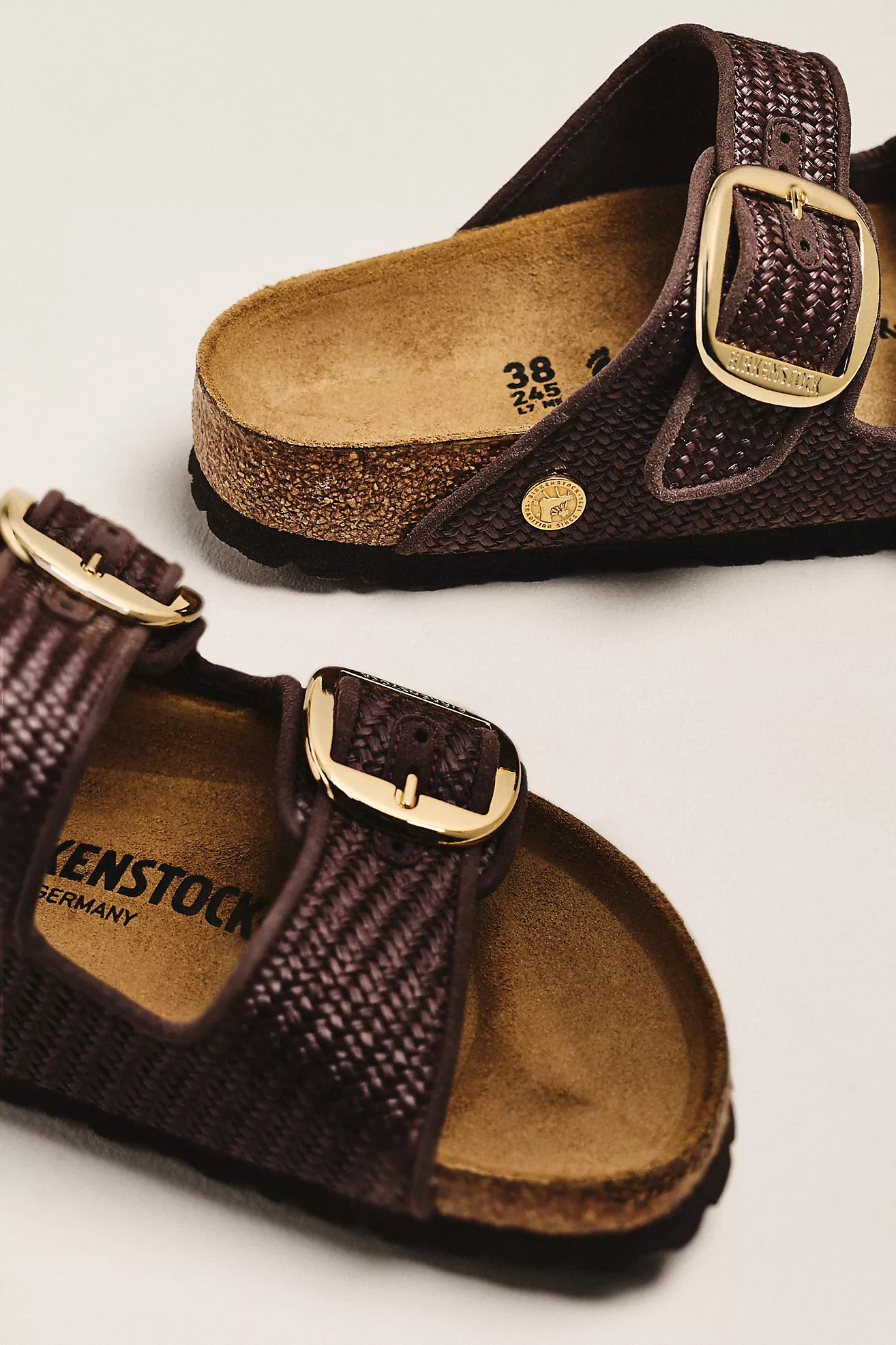 Birkenstock Arizona Big Buckle Raffia Sandals | Anthropologie (US)
