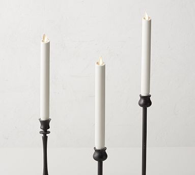 Premium Flickering Flameless Wax Taper Candles | Pottery Barn (US)