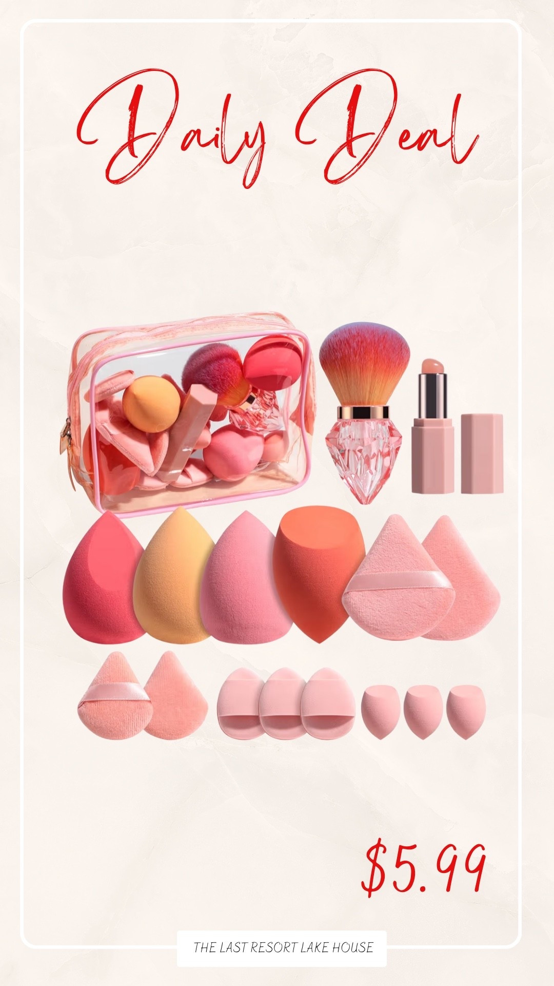 This $5.99 makeup sponge set is honestly such a good deal 💗
You get every shape you could need — blending, baking, concealing, and touch-ups — all in one cute little set.
Perfect for everyday makeup, travel, or stocking up without overspending.

Linked here while it’s still in stock ✨

#LTKBeauty #LTKmorningroutine #LTKFindsUnder50