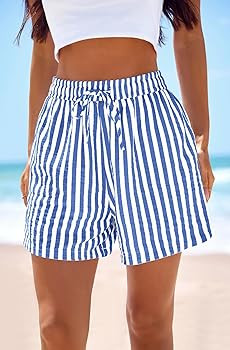 PRETTYGARDEN Elastic Waist Summer Shorts for Women Trendy 2026 Gingham Cute Pajama Bottoms Plaid ... | Amazon (US)