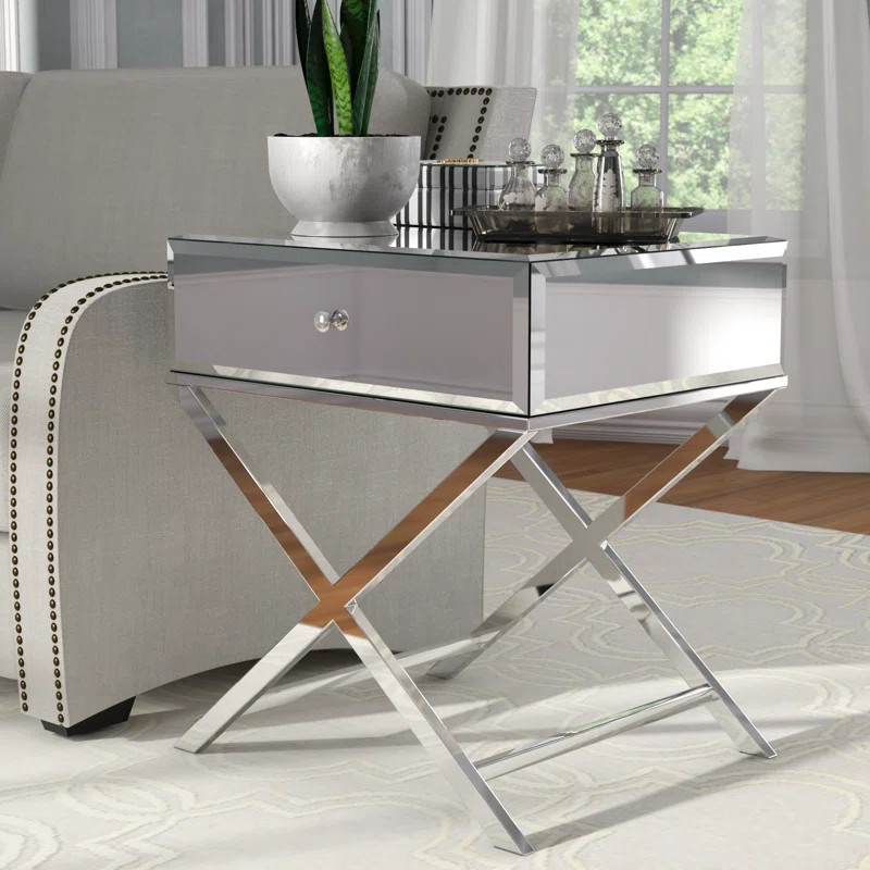 Nyasha Cross Legs End Table with Storage | Wayfair North America