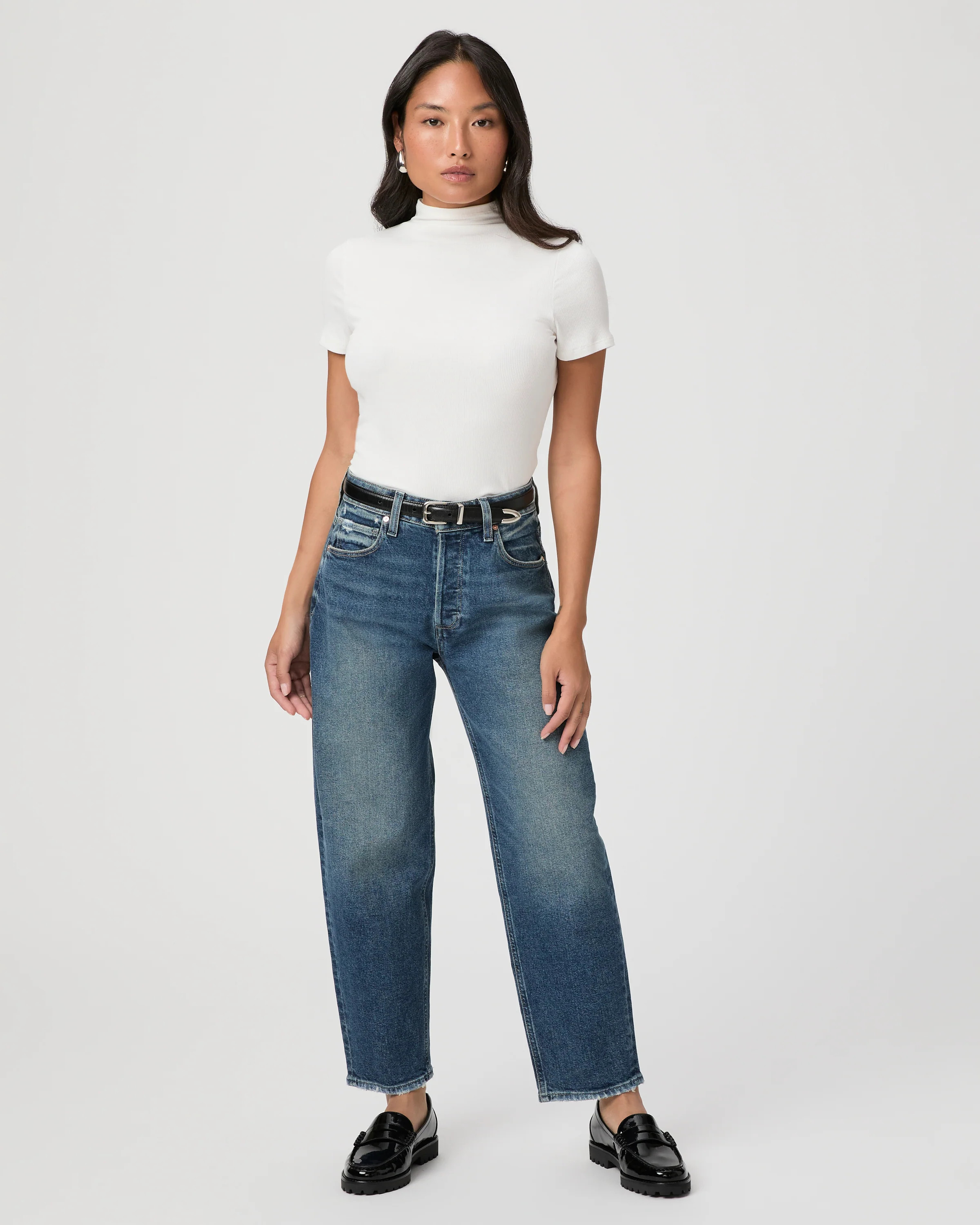 Alexis Petite Barrel Leg Jean | Paige