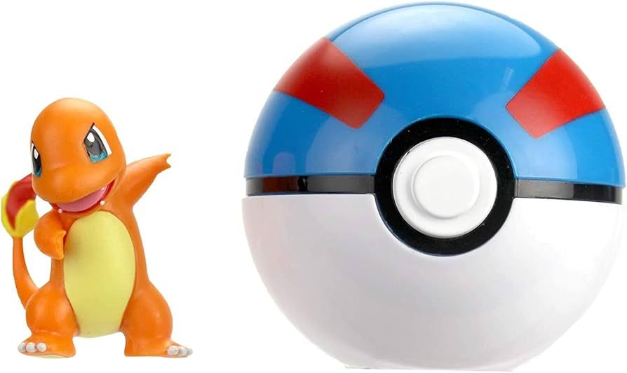 Pokemon Official Charmander Clip and Go, Comes with Charmander Action Figure and Great Ball | Amazon (US)