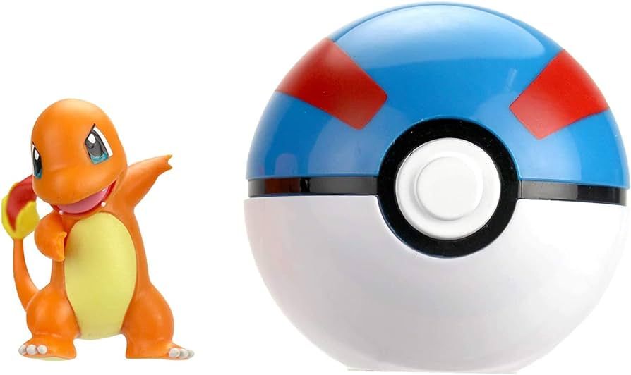 Pokemon Official Charmander Clip and Go, Comes with Charmander Action Figure and Great Ball | Amazon (US)