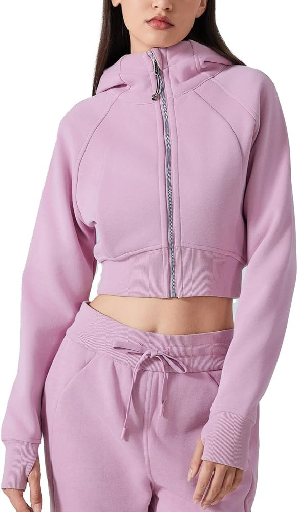 altiland Womens Zip Up Hoodies Cropped Sweatshirts Fleece Jackets Fall Outfits Casual Warm Tops w... | Amazon (US)